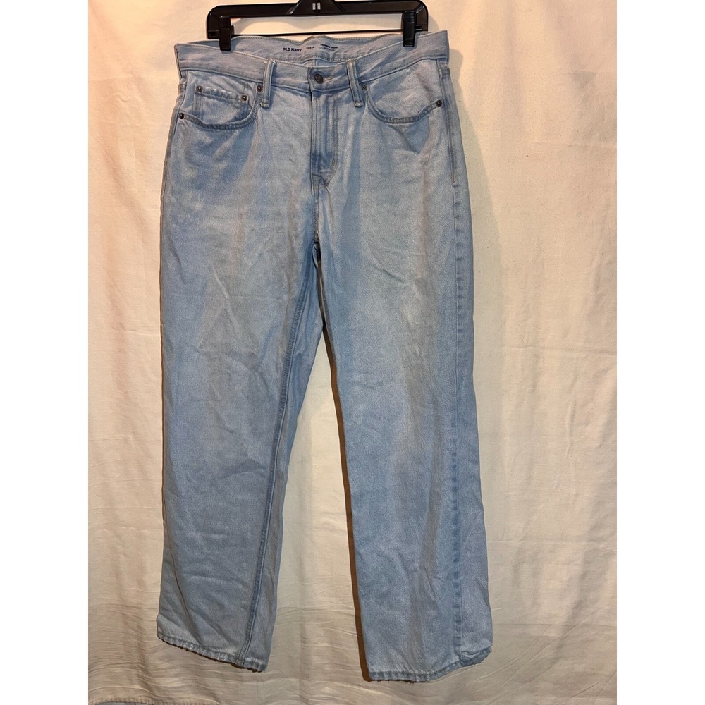 Old Navy SZ 34X30 Original Loose Built In Flex Light Blue Denim Jeans B7